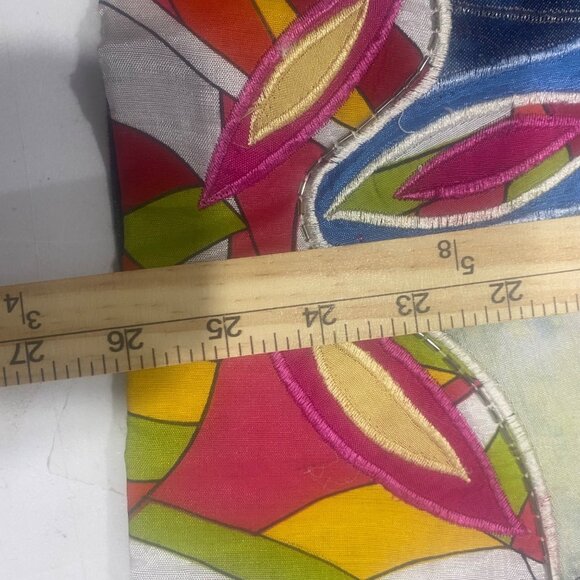 Drapers & Damons Floral Embroidered Jacket Womens Size L Lined Button Down Long - Picture 10 of 11